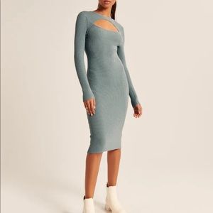 Abercrombie Long-Sleeve Cutout Midi Sweater Dress